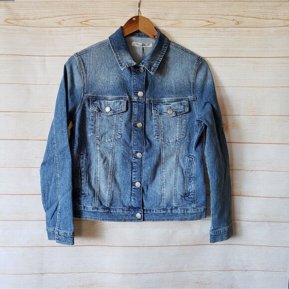 Mavi Jeans Co Distressed Denim Jean Jacket Stretchy Light Wash Eco-Friendly - Picture 1 of 11